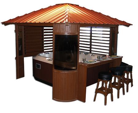 hot tub enclosures with chairs