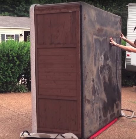how to move a hot tub on its side